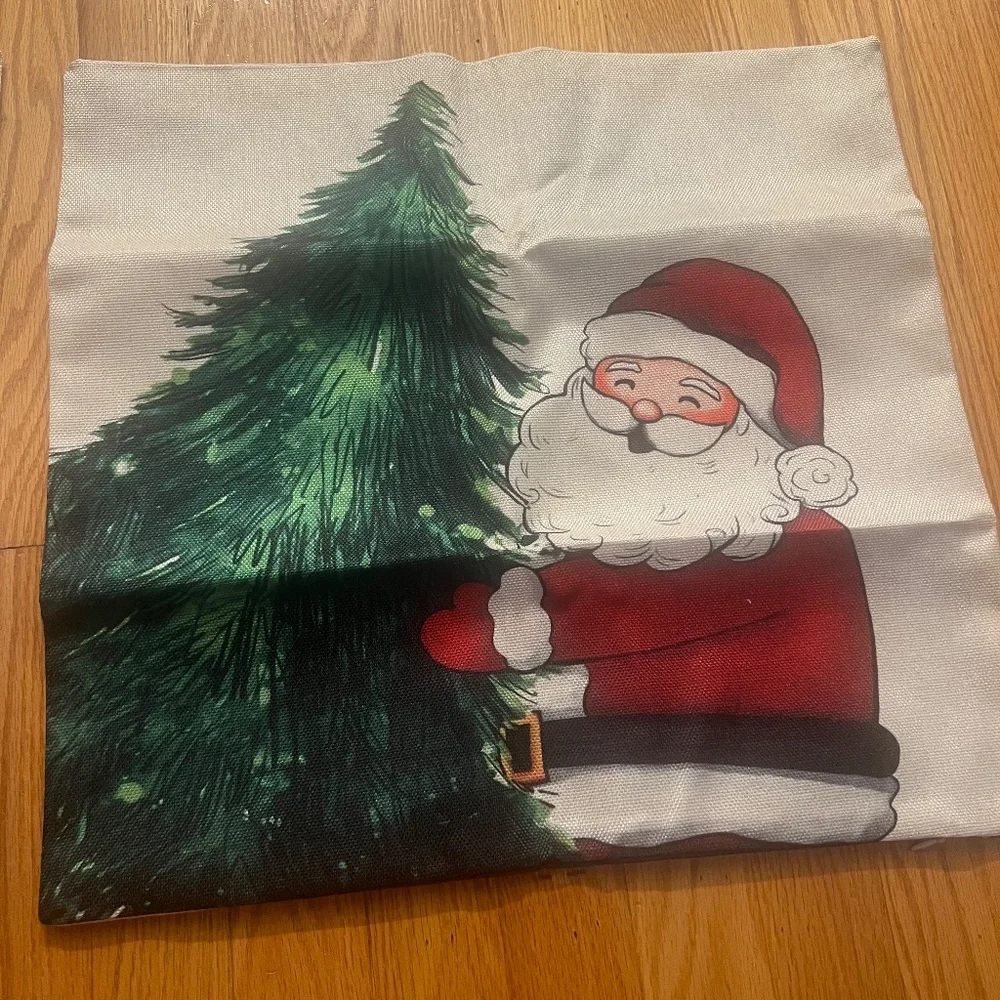 Christmas santa and snowman pillow covers